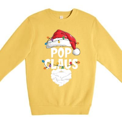 Pop Claus Santa Funny Christmas Pajama Matching Family Meaningful Gift Premium Crewneck Sweatshirt