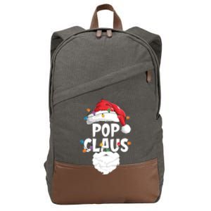 Pop Claus Santa Funny Christmas Pajama Matching Family Meaningful Gift Cotton Canvas Backpack