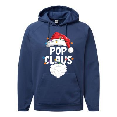 Pop Claus Santa Funny Christmas Pajama Matching Family Meaningful Gift Performance Fleece Hoodie