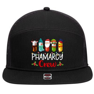 Pharmacy Crew Santa Reindeer Pharmacist Technician Christmas Meaningful Gift 7 Panel Mesh Trucker Snapback Hat