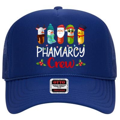 Pharmacy Crew Santa Reindeer Pharmacist Technician Christmas Meaningful Gift High Crown Mesh Back Trucker Hat