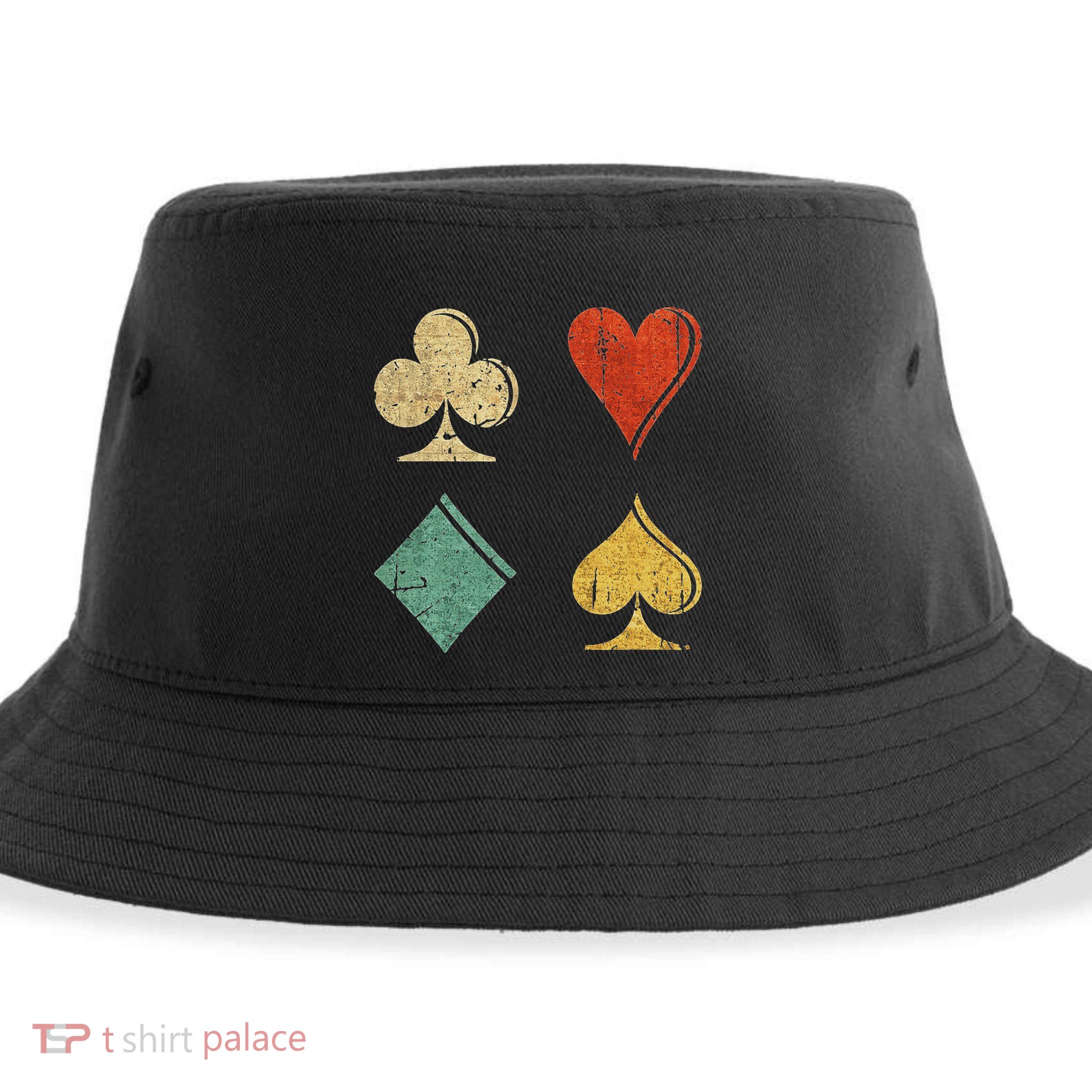 Playing Cards Spade Heart Diamond Club Sustainable Bucket Hat