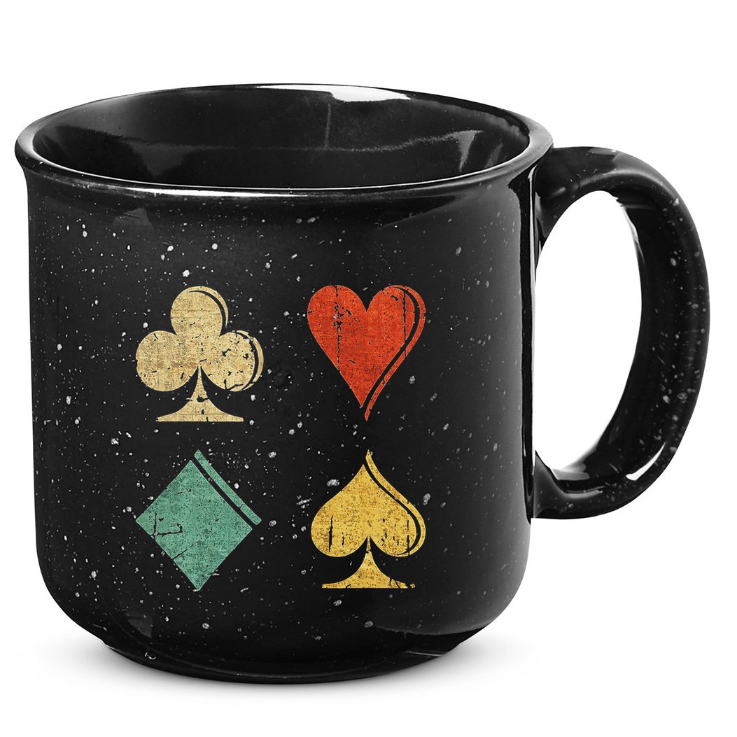 Playing Cards Spade Heart Diamond Club 15oz Campfire Ceramic Mug