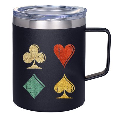 Playing Cards Spade Heart Diamond Club 12oz Stainless Steel Coffee Mug