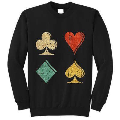 Playing Cards Spade Heart Diamond Club Tall Sweatshirt