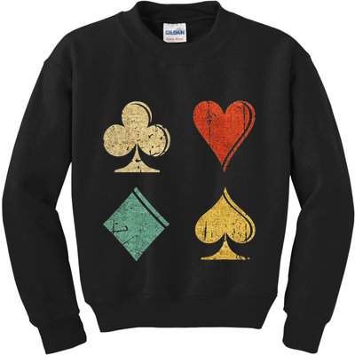 Playing Cards Spade Heart Diamond Club Kids Sweatshirt