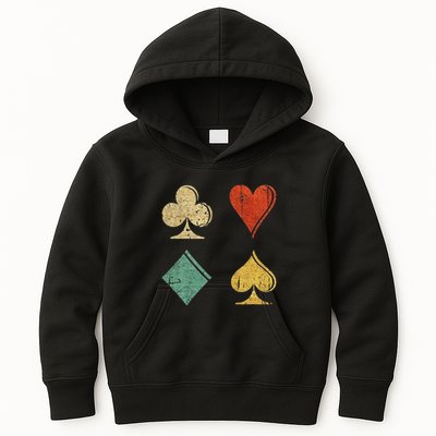 Playing Cards Spade Heart Diamond Club Kids Hoodie
