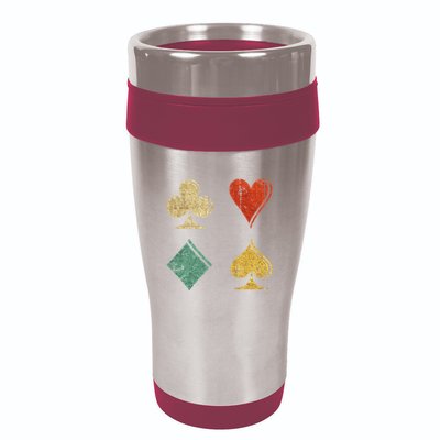 Playing Cards Spade Heart Diamond Club 16oz Travel Tumbler