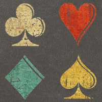 Playing Cards Spade Heart Diamond Club Cotton Canvas Backpack
