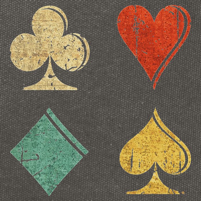 Playing Cards Spade Heart Diamond Club Cotton Canvas Backpack