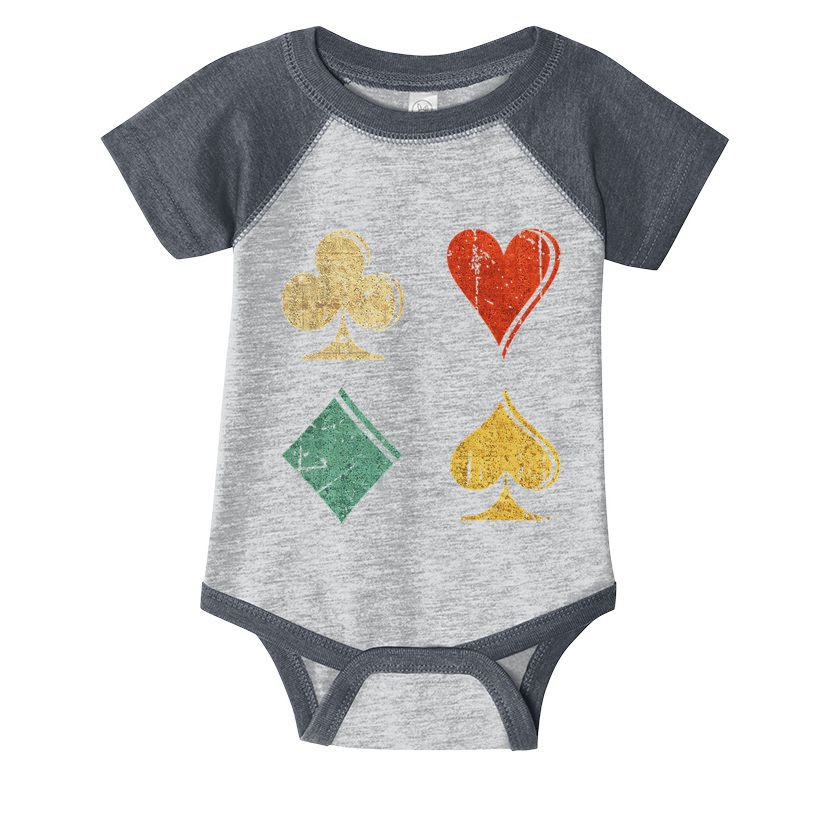 Playing Cards Spade Heart Diamond Club Infant Baby Jersey Bodysuit