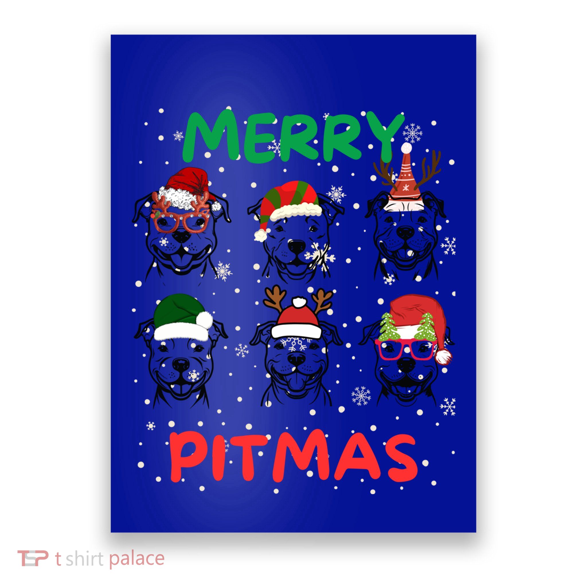 Pitbull Christmas Santa Claus Lovers Merry Pitmas Gift Poster