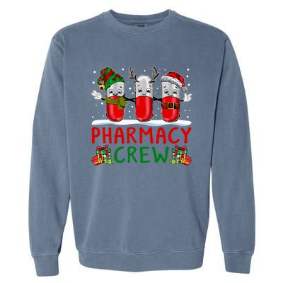 Pharmacy Crew Santa Xmas Pharmacy Tech Christmas Pajama Gift Garment-Dyed Sweatshirt