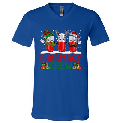 Pharmacy Crew Santa Xmas Pharmacy Tech Christmas Pajama Gift V-Neck T-Shirt