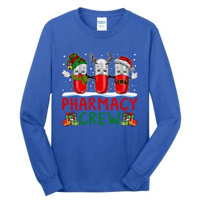 Pharmacy Crew Santa Xmas Pharmacy Tech Christmas Pajama Gift Tall Long Sleeve T-Shirt