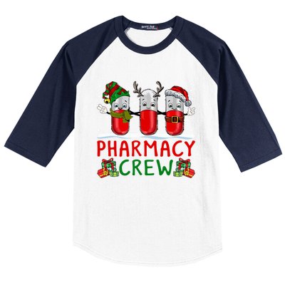 Pharmacy Crew Santa Xmas Pharmacy Tech Christmas Pajama Gift Baseball Sleeve Shirt