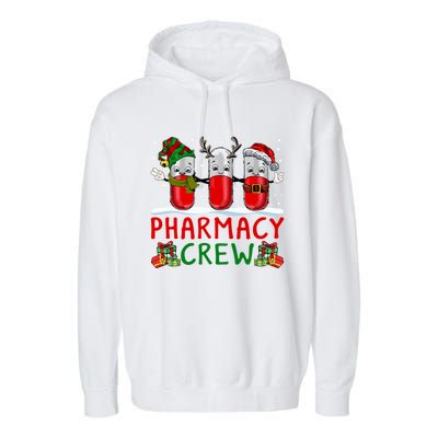 Pharmacy Crew Santa Xmas Pharmacy Tech Christmas Pajama Gift Garment-Dyed Fleece Hoodie