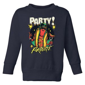 Party! Cool Swag Hot Dog Retro Big Chest Poster Toddler Sweatshirt