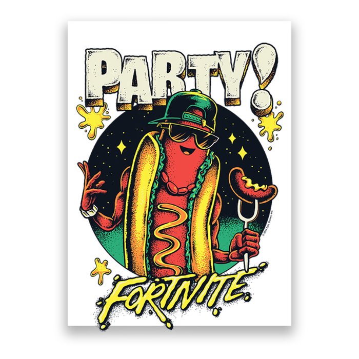 Party! Cool Swag Hot Dog Retro Big Chest Poster Poster