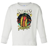 Party! Cool Swag Hot Dog Retro Big Chest Poster Toddler Long Sleeve Shirt