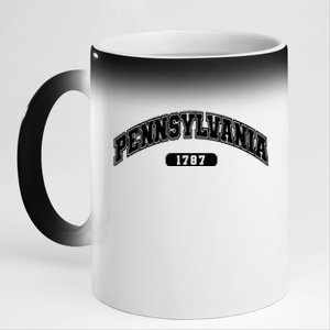 Pennsylvania Collegiate Style 1787 11oz Black Color Changing Mug