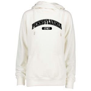 Pennsylvania Collegiate Style 1787 Womens Funnel Neck Pullover Hood