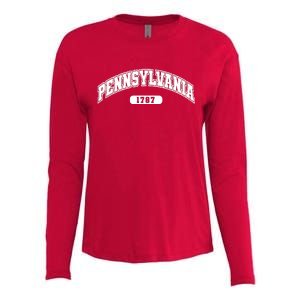 Pennsylvania Collegiate Style 1787 Womens Cotton Relaxed Long Sleeve T-Shirt