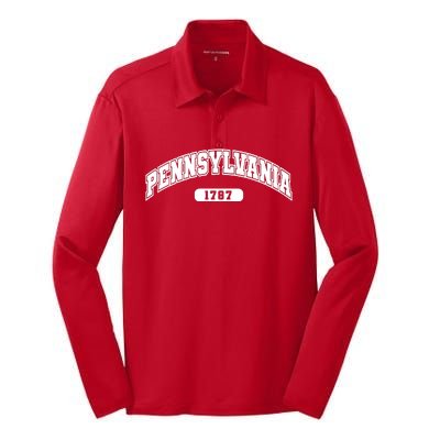 Pennsylvania Collegiate Style 1787 Silk Touch Performance Long Sleeve Polo