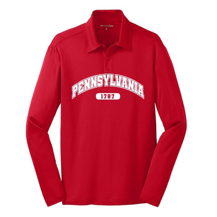 Pennsylvania Collegiate Style 1787 Silk Touch Performance Long Sleeve Polo