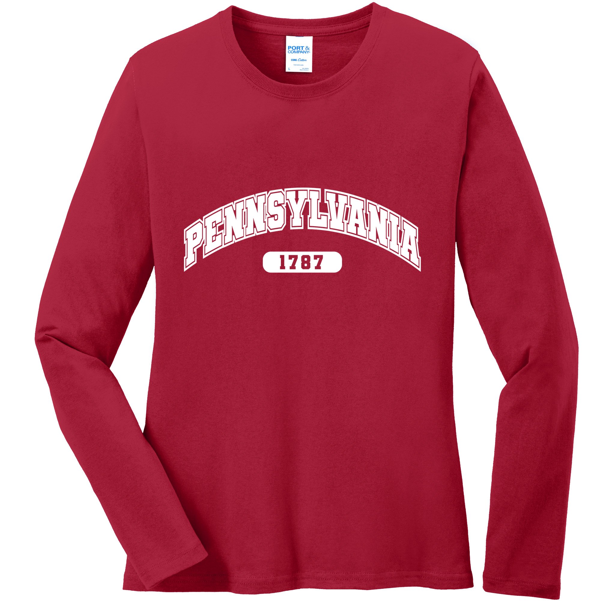 Pennsylvania Collegiate Style 1787 Ladies Long Sleeve Shirt