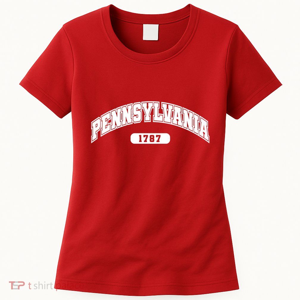 Pennsylvania Collegiate Style 1787 Womens T-Shirt