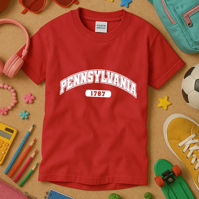 Pennsylvania Collegiate Style 1787 Kids T-Shirt