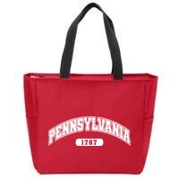 Pennsylvania Collegiate Style 1787 Zip Tote Bag
