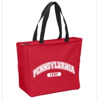 Pennsylvania Collegiate Style 1787 Zip Tote Bag