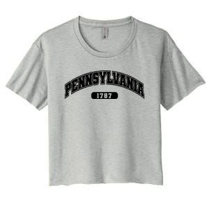 Pennsylvania Collegiate Style 1787 Women's Crop Top Tee