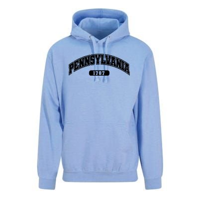 Pennsylvania Collegiate Style 1787 Unisex Surf Hoodie