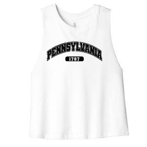 Pennsylvania Collegiate Style 1787 Women's Racerback Cropped Tank