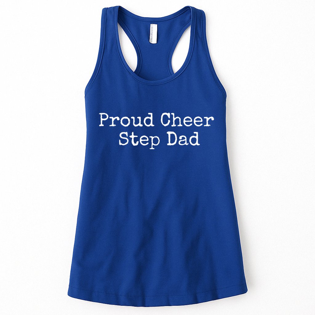 Proud Cheer Step Dad Gift Womens Tank Top