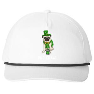 Pug Crawl St Patrick's Day Ing Bar Bartender Funny Cool Gift Snapback Five-Panel Rope Hat