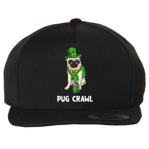 Pug Crawl St Patrick's Day Ing Bar Bartender Funny Cool Gift Wool Snapback Cap