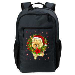 Pomeranian Christmas Santa Hat Xmas Lights Dog Lover Funny Gift Daily Commute Backpack