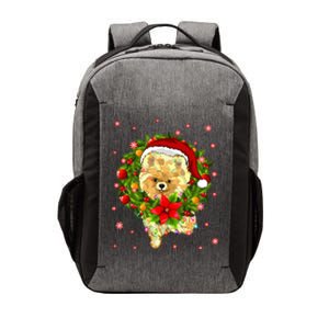 Pomeranian Christmas Santa Hat Xmas Lights Dog Lover Funny Gift Vector Backpack