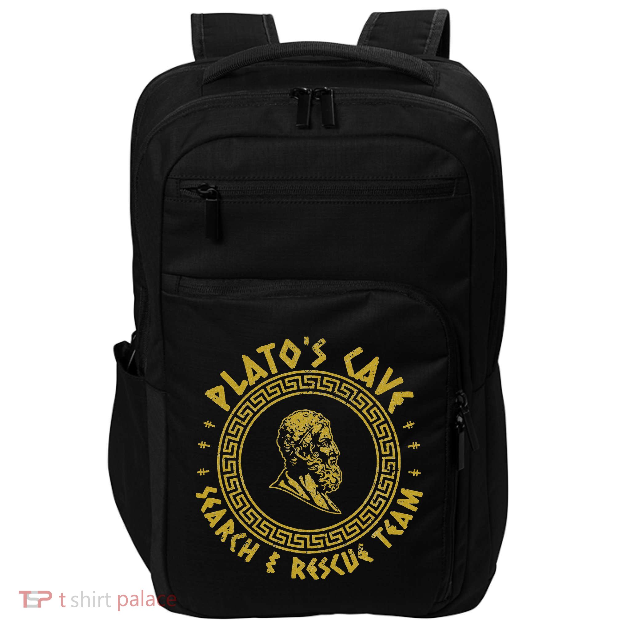 Platos Cave Search And Rescue Teams Funny Philosophy Impact Tech Backpack