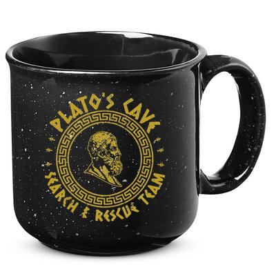 Platos Cave Search And Rescue Teams Funny Philosophy 15oz Campfire Ceramic Mug