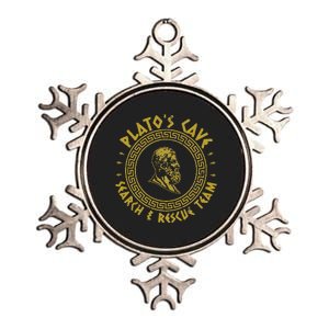 Platos Cave Search And Rescue Teams Funny Philosophy Metallic Star Ornament