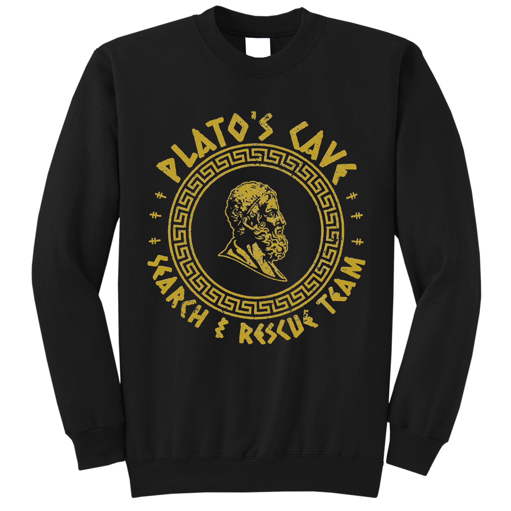 Platos Cave Search And Rescue Teams Funny Philosophy Tall Sweatshirt