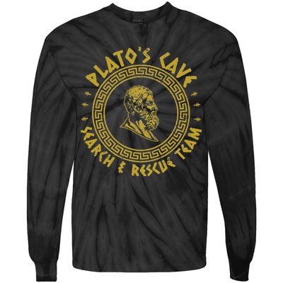 Platos Cave Search And Rescue Teams Funny Philosophy Tie-Dye Long Sleeve Shirt