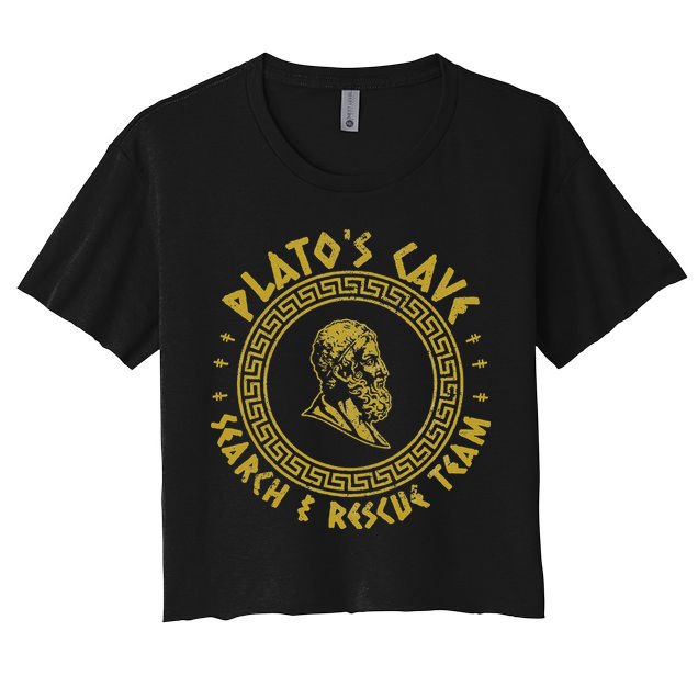 Platos Cave Search And Rescue Teams Funny Philosophy Crop Top