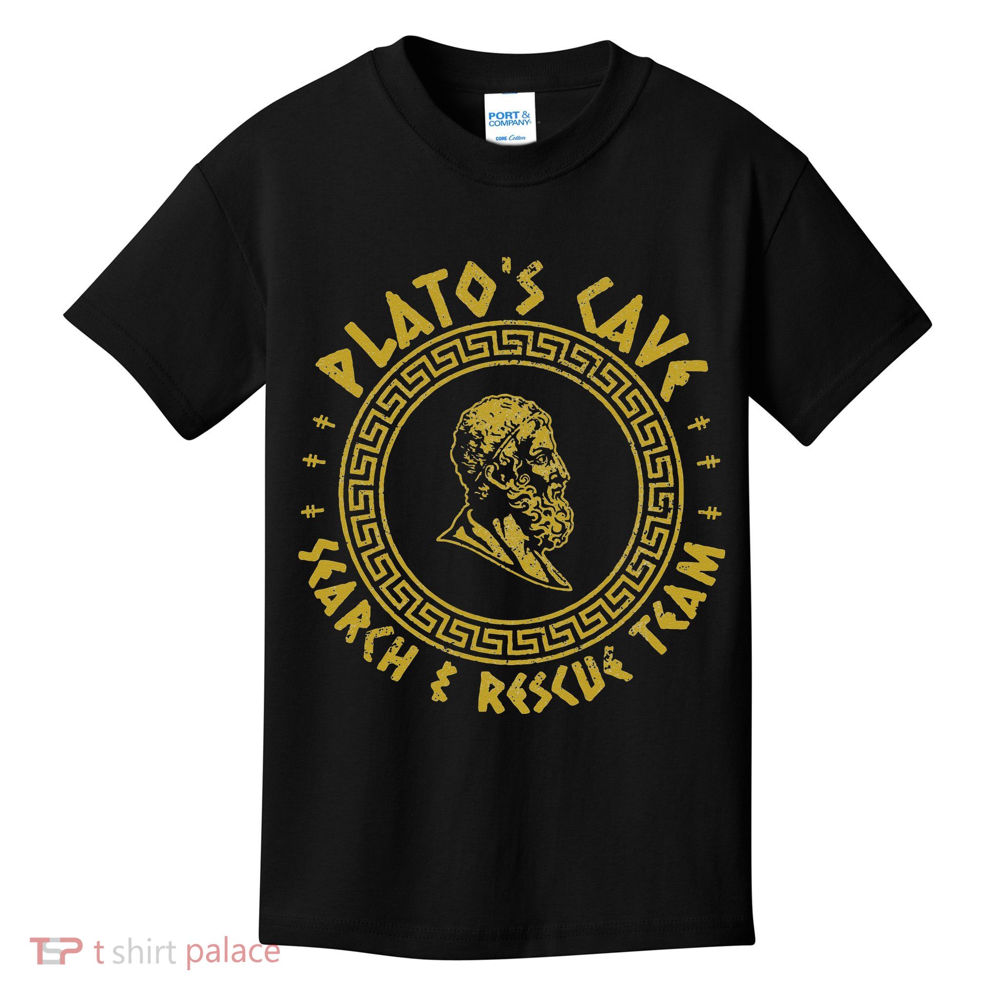Platos Cave Search And Rescue Teams Funny Philosophy Kids T-Shirt