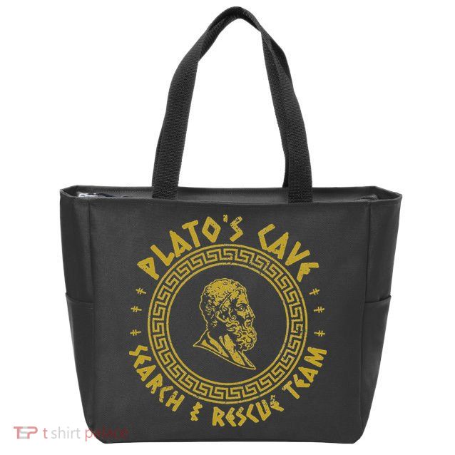 Platos Cave Search And Rescue Teams Funny Philosophy Zip Tote Bag